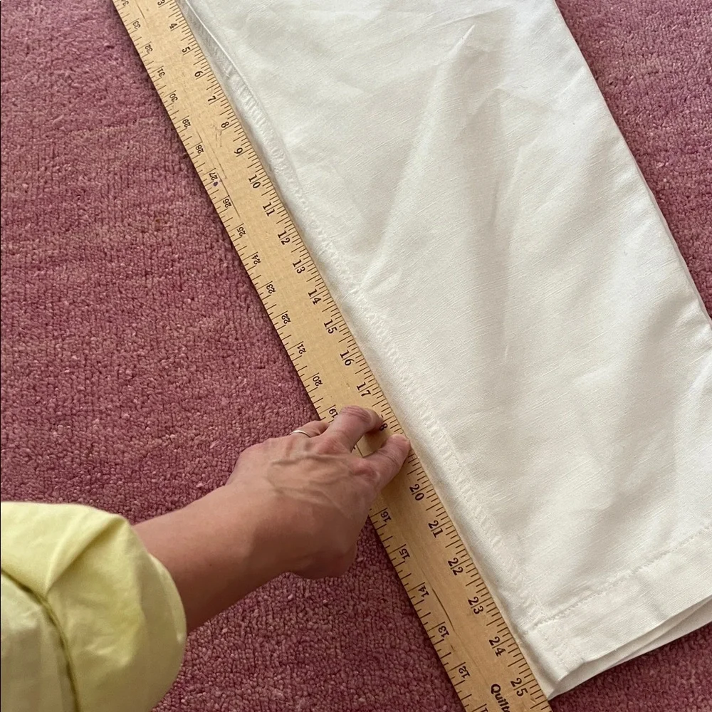 EUC Banana Republic Mya Cotton-Linen Cargo Iced Vanilla Ivory High Rise Pants 4